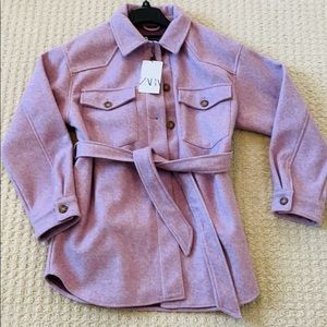 Belted overshirt (purple)